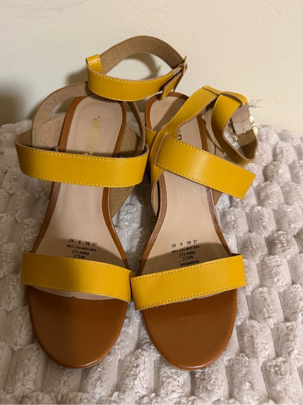 Bright Yellow Women's Strappy Buckle Sandals